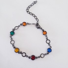 Pulseira cristais coloridos 