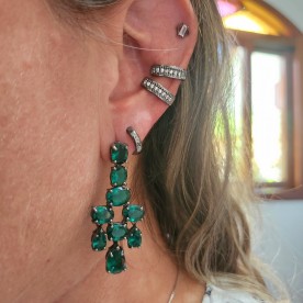 Brinco Losango com zirconia
