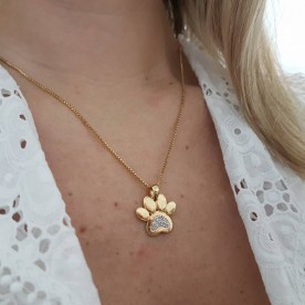 Colar com Patinha e Zirconias 