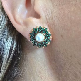 Brinco Pérola e Esmeralda