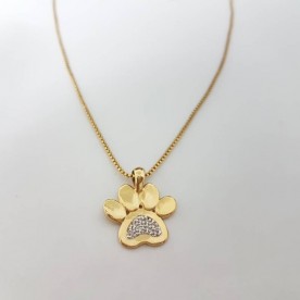 Colar com Patinha e Zirconias 