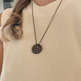 Colar Medalha Colorida