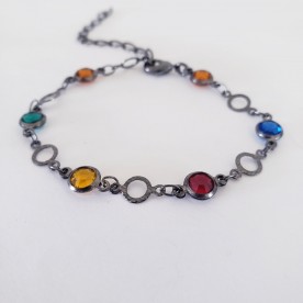 Pulseira cristais coloridos 
