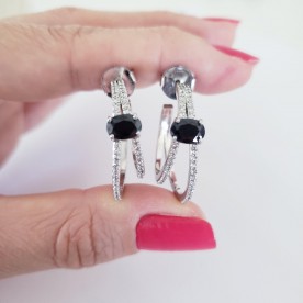 Argola Dupla Cristal Negro