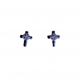 Brinco Crucifixo com Zirconias 