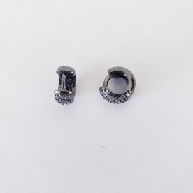 Argola mini 3 fileiras zirconias