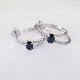 Argola Dupla Cristal Negro