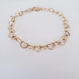 Pulseira elos corações 