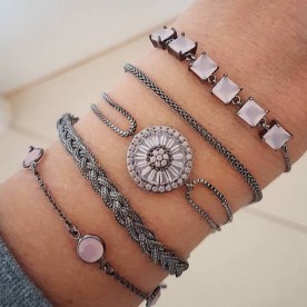 Pulseira pizza rosa