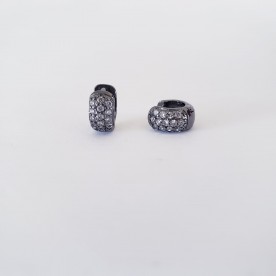 Argola mini 3 fileiras zirconias