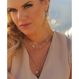 Choker Crucifixos e Cristais