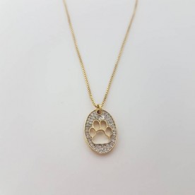 Colar Patinha com Zirconias 