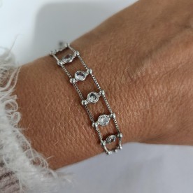 Pulseira Dupla com Cristais