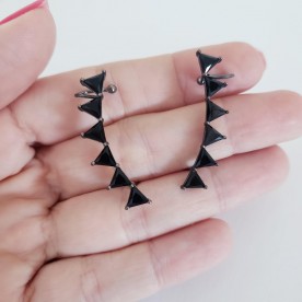 Brinco Earcuff triângulos 